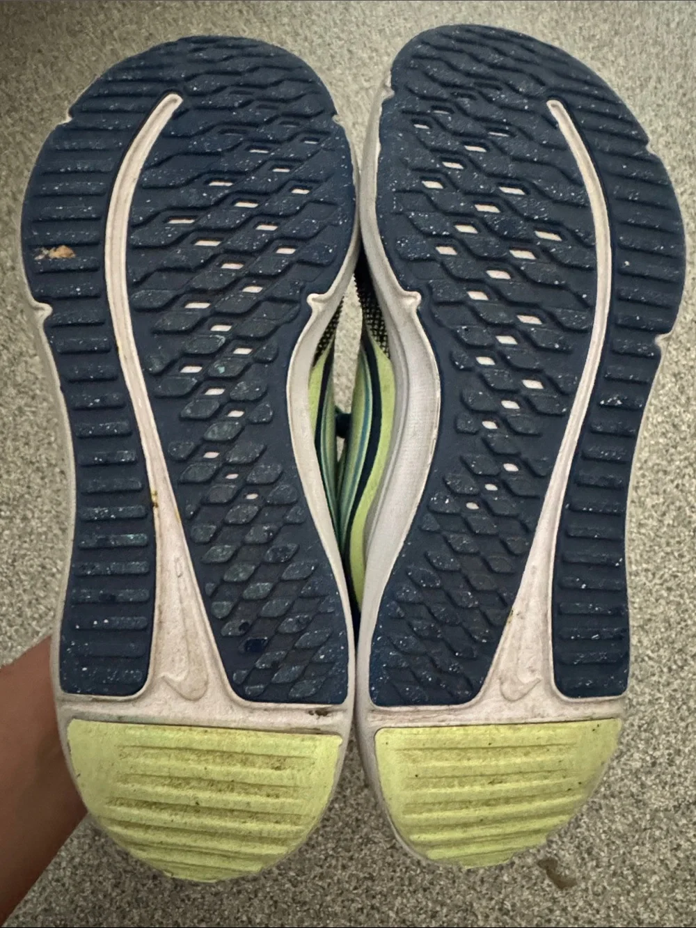 Nike Kids' Navy and Neon Yellow Cosmic Runner Athletic Sneakers